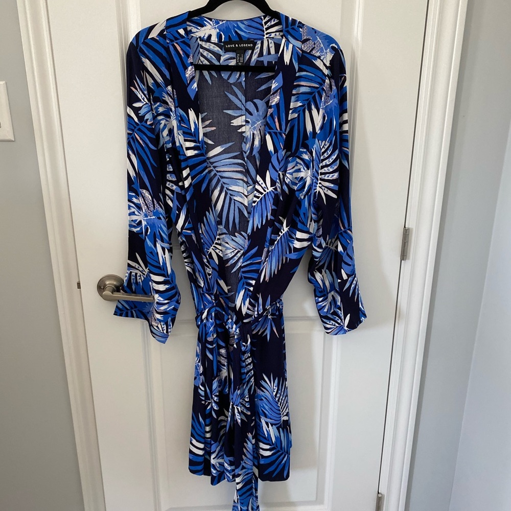 Love & Legend Tropical Print Belted Kimono Cardigan - Picture 4 of 9